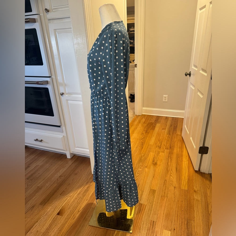 Polka Dot Blue Maxi Dress - Picture 4 of 7